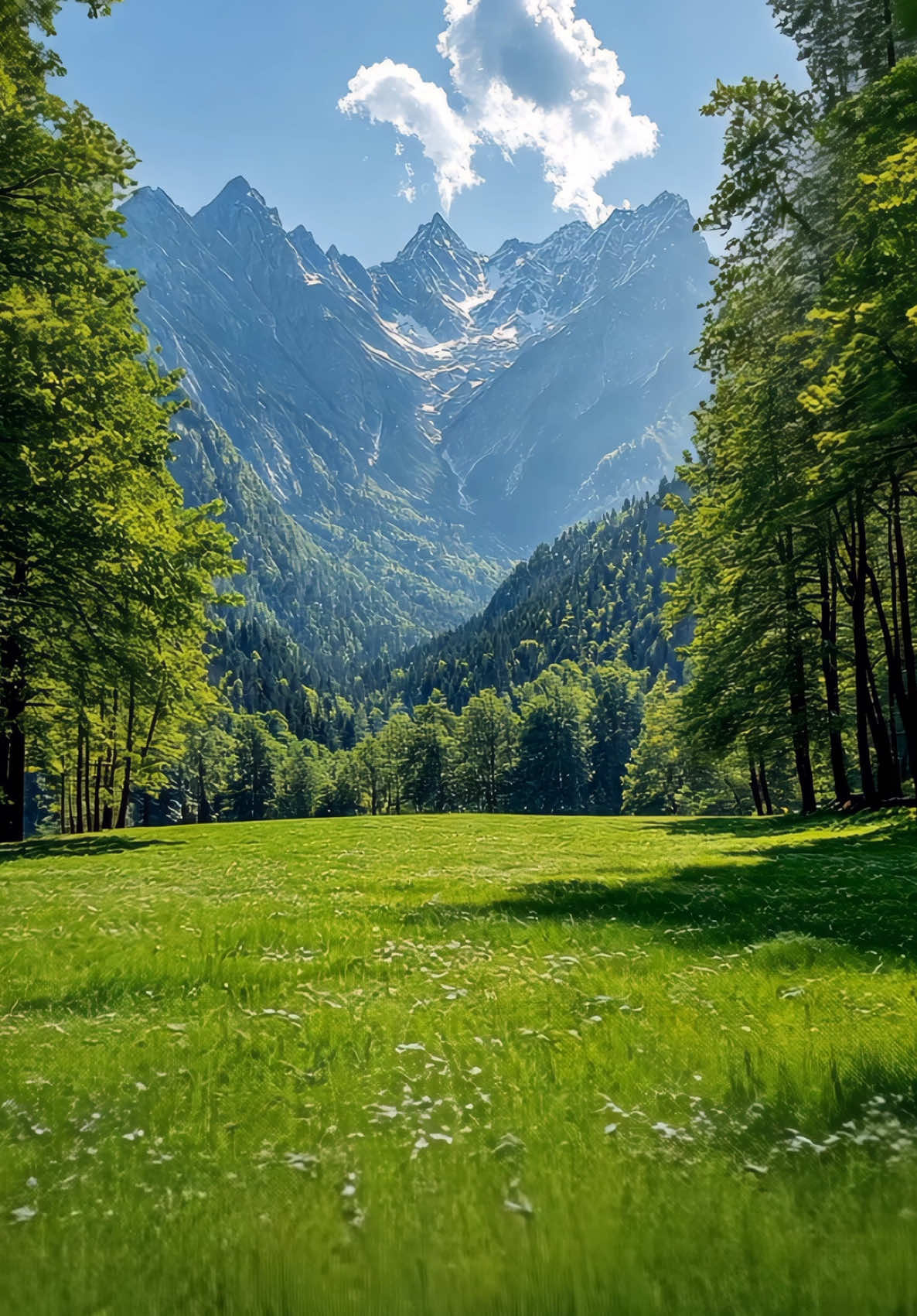 I dreamed about this place 😊✨🌞 A breathtaking meadow stretches toward towering mountains 🌿⛰️🌞🌲 Nature’s peaceful embrace, untouched and serene 🌴✨ #ai #aiart #aiartist #nature #landscape #mountains #serene #dreamscape #meadow #forest #relax #foryou #fy #fyp