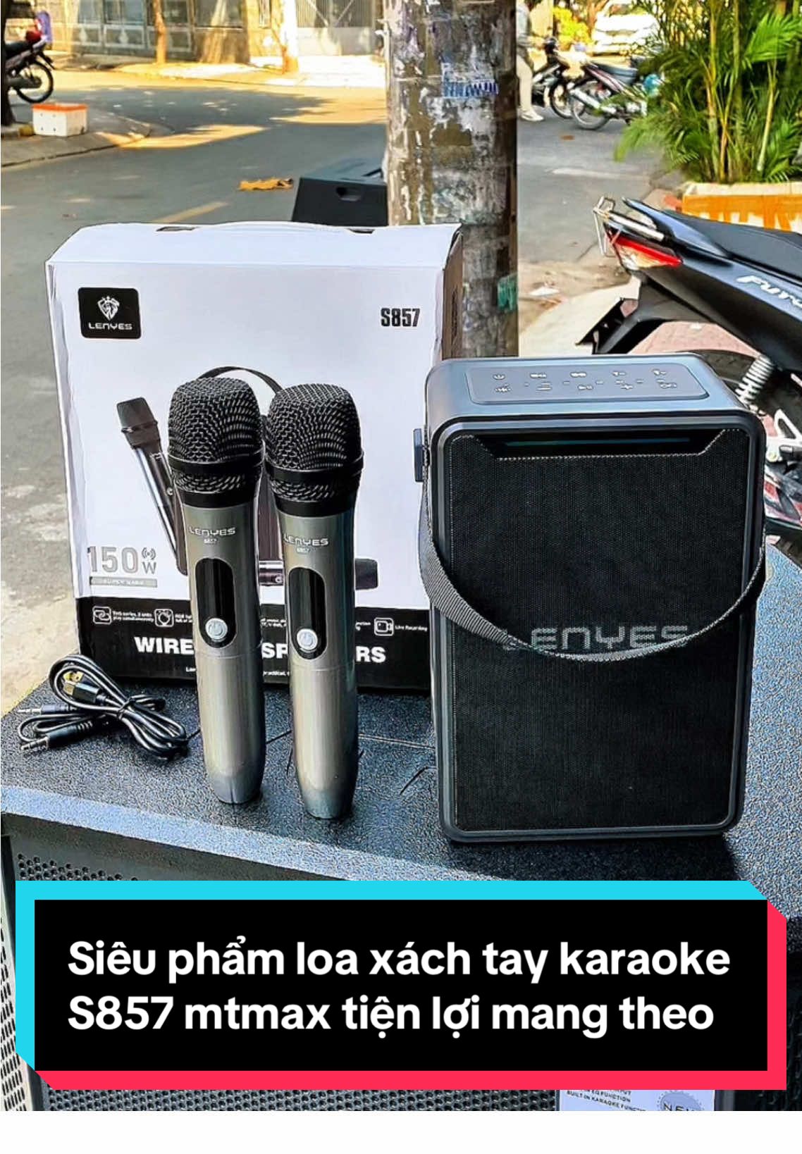 Loa xách tay karaoke S857 mtmax kèm 2mic sạc type #shoptien #s857 #loabluetooth #loakaraoke #fyp #viral 