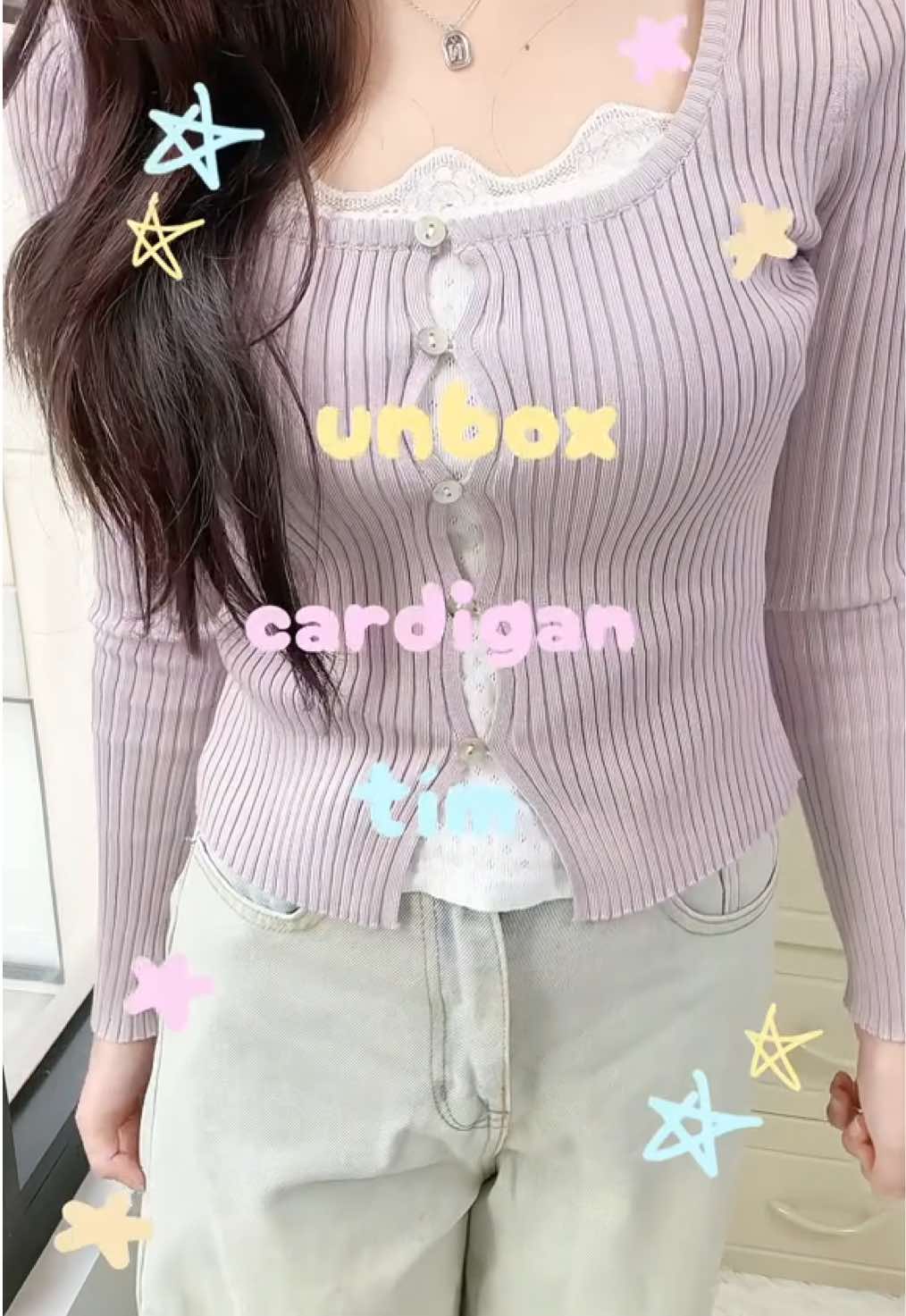 em áo này xinh xĩu lun 💯💯💯 #cardigan #unbox #shoujogirl #OOTD #outfit #thoitrang #muataitiktok #fyp #viral #xuhuong 