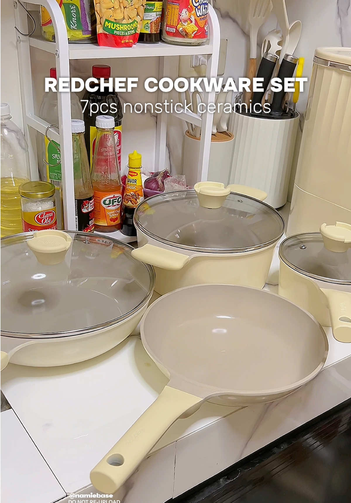 7pcs Set Redchef Nonstick Ceramic Rock Cookware #redchefcookware #redchefceramiccookware #redchef #nonstickpan #nonstick #cookware #nonstickcookware #aestheticcooking #nonstickceramicpan 