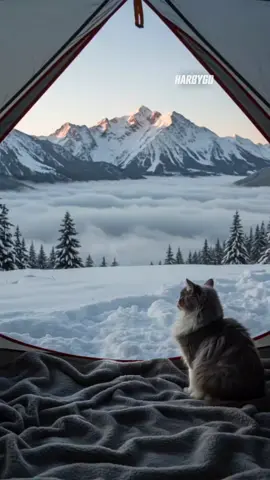 🏕️❄️ A Winter Morning with a View 🐱🌨️ Waking up to this breathtaking mountain view ⛰️❄️, wrapped in a warm blanket, with a fluffy companion by your side 🐱. The mist stays still, the wind gently moves the tent, and nature whispers peace. Who else dreams of a morning like this? 🌬️✨ #WinterCamp ❄️ #CozyTent 🏕️ #MountainView ⛰️ #MistyMornings 🌫️ #CatLover 🐱 #SnowyEscape 🌨️ #ChillVibes ✨ #OutdoorLife 🌿 #PeacefulMoments 🤍 #DreamyScene 💭 #WildBeauty 🏔️