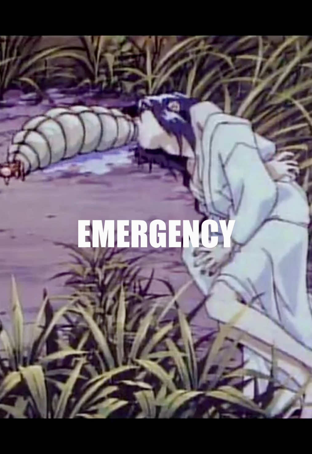 [DEMONIC PARASITE] In ’Doomed Megalopolis‘ (1991), the 腹中虫 (Fukuchūmushi), or stomach insect, is a significant horror element within the animation.  This grotesque creature resides within Kaori’s body, emerging from her mouth as she experiences excruciating pain. The insect represents a key aspect of the supernatural terror in Doomed Megalopolis, deeply connected to curses or occult phenomena.  Rather than simply being a creature, it is the horrifying result of a curse or magical force within Kaori’s body, becoming a substantial threat.  The scenes where it emerges are charged with tension and serve to heighten the atmosphere of fear. —————————————————— After a man discovers Kaori lying unconscious by the riverbank, he attempts to awaken her with concern.  Soon after, Kaori begins to vomit and experiences extreme pain, with the grotesque stomach insect emerging from her mouth.  As the insect slowly exits her body, it attacks the man, who ultimately manages to subdue it. This anime edit focuses on one of the most tense and terrifying moments in Doomed Megalopolis.  The chilling atmosphere is seamlessly enhanced by a dark, rising beat that matches the escalating fear and shock.  The intense music builds the suspense and allows viewers to fully immerse themselves in the horrifying experience. “Please make sure to watch the video with SOUND.” #90s #retro #anime #doomedmegalopolis #retroanime #90sanime #animeedit #viral #fyp 