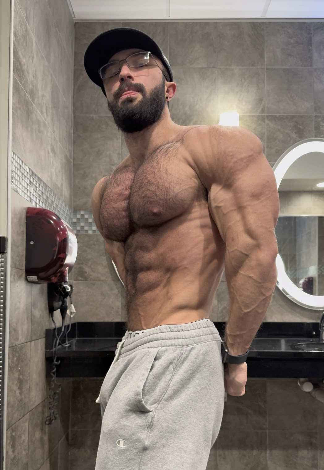 Just inside 6 weeks out.  Body feels like im walking through mud and i wince when i have to change directions when i walk, but im getting lean so im happy.  Sleep is a struggle but ive been managing.  I can usually stay asleep for close to 7 hours and now im prioritizing leaving chunks of time in my schedule for naps.  That seems to be helping massively as staying asleep for long periods of time when I’m lean has been an issue. . Anyway I’m happy af and still 5.5 weeks to go.  Excited to have that much time to make progress, excited to be so close to stepping on stage, and excited to enjoy time with my friends after I compete.  Gonna be pizza, sushi, cookies, and pancakes kinda spring for me. #fitnessmotivation #Fitness #bodybuilding #bodybuildingmotivation #muscle #arms #gains #gym #physique #gymmotivation #workout #GymTok #bodybuilder #motivation #workoutmotivation #gymrat #gymbro #aesthetic #GymLife #abs #arms #chest #chestday #chestworkout #shredded #lean  #planetfitness 