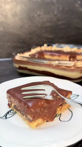Pudding-Butterkeks Kuchen😍 So lecker und einfach gemacht. Zutaten: 1 Pk Butterkekse 1 Pk Schoko Pudding ( nach Packungsanleitung herstellen) 1 Pk Vanille Pudding  Für die Schoko Ganache: 200 ml Schlagsahne  150 g Vollmilch oder Zartbitter Schokolade Den Kuchen für mindestens 3 std kühl stellen und geniessen. Guten Appetit 🤍 #puddingdessert#puddingkuchen#nobakedessert#nobake#fakirtatlisi#tarifler#tatlilar#Ramadan#ramazan#iftar#iftarıbeklerken#tatlızamanı#löffeldessert#fy#fyp#viral#kesfetteyiz#kesfet