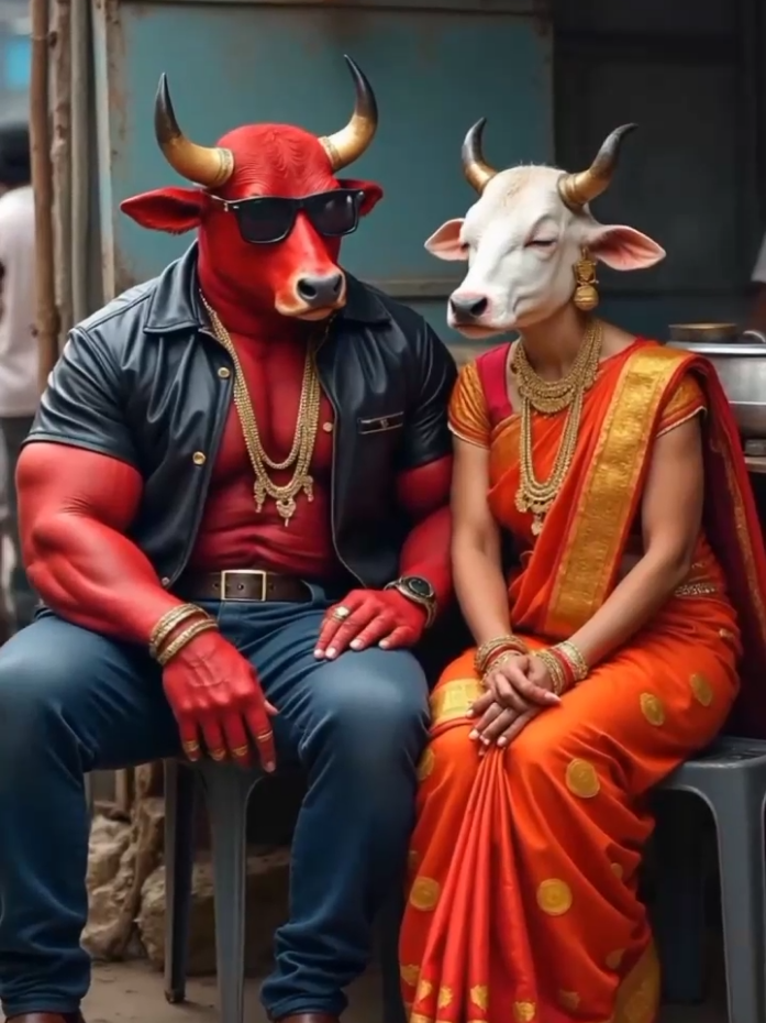 Majnu Aur Shaka Ki Larai 😂 #aiart #aianimation #fyp #foryou #tik #tiktok #hindi #kahani #animation #ai #foru #cow #bull #majnu 