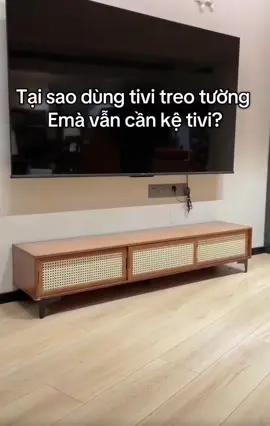 Kệ tivi kết hợp thêm chút mây rất chi là ấm cúng #qidecor #bananthongminh #noithathiendai #ketivi 