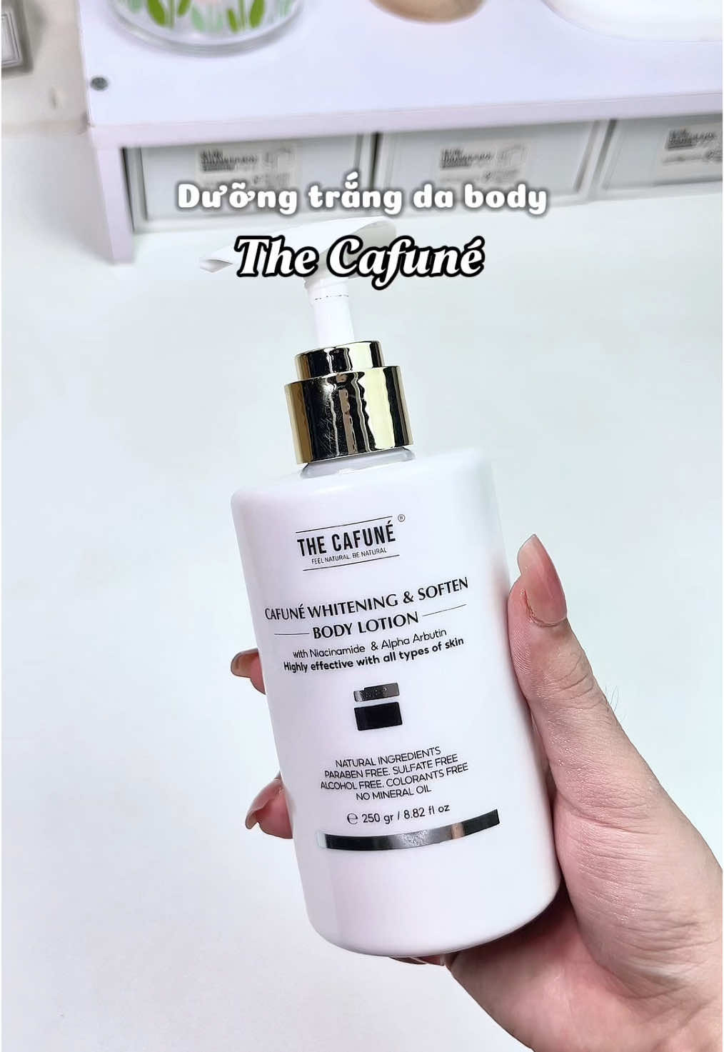 Dưỡng trắng da The cafuné... #trangda #kembodytrangda #duongtrangdabody #thecafuné #bodylotion #xuhuong #fyp #cafuné #bodycare #goclamdep #reviewlamdep #gocnhohazy 