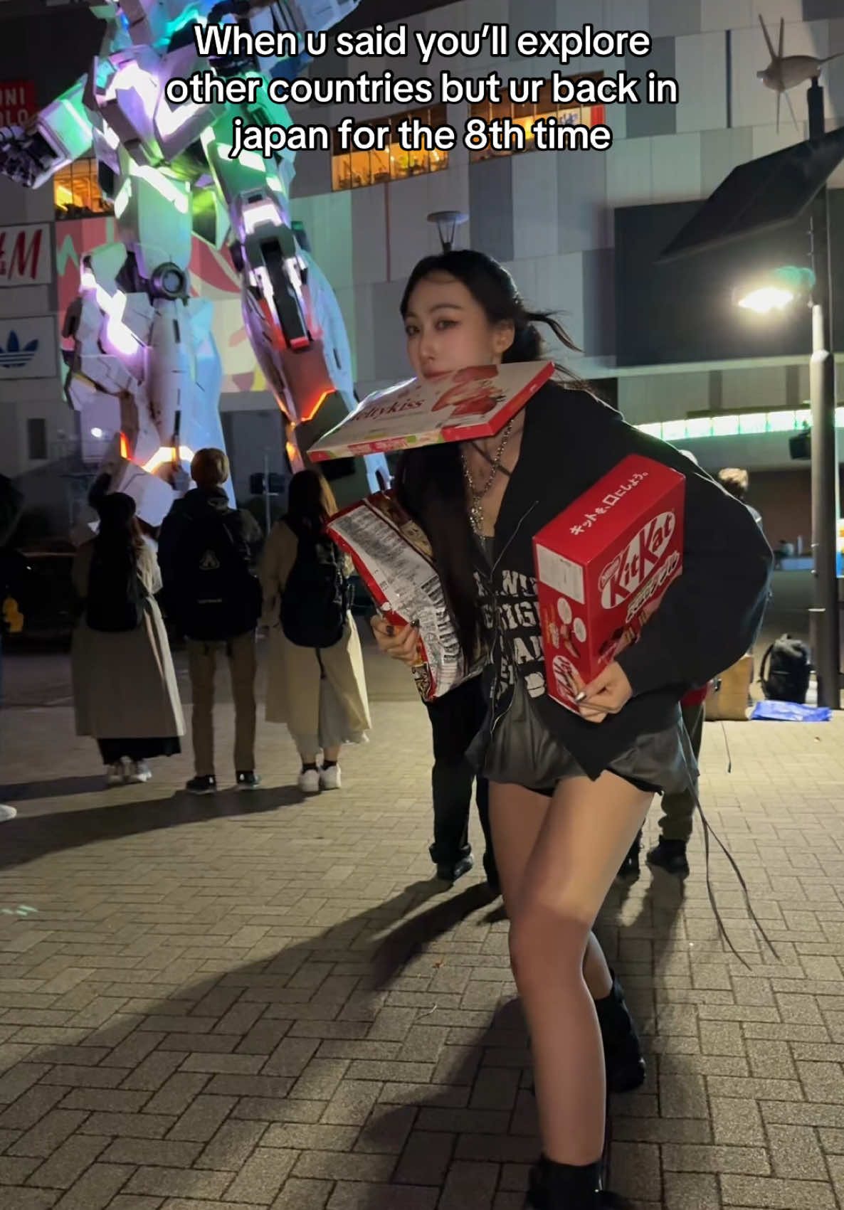 I’m in Japan and already thinking about coming back 😩 #relatable #japantravel #japantrip #tokyo #gundam #anime #japanesefood #japaneseculture #japan #shopping #japanesesnacks #clawmachine #fyp #fypシ゚viral 