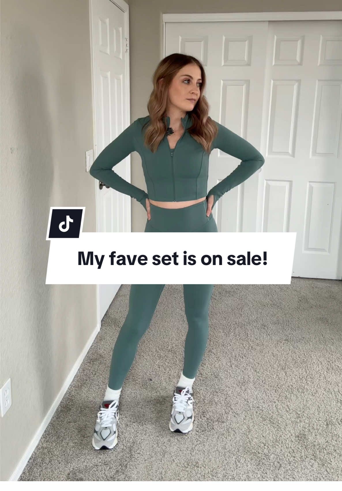 My absolute favorite three piece sets are on SALE right now! I own three colors, navy, black, and this green set. I couldn’t love these more!! They are thinner, butter, and so flattering 🙌🏻 #myfavorite #threepieceset #butterleggings #springtok #TTfest #9060s #TikTokShopMothersDay #TikTokShopSpringGlowUp 