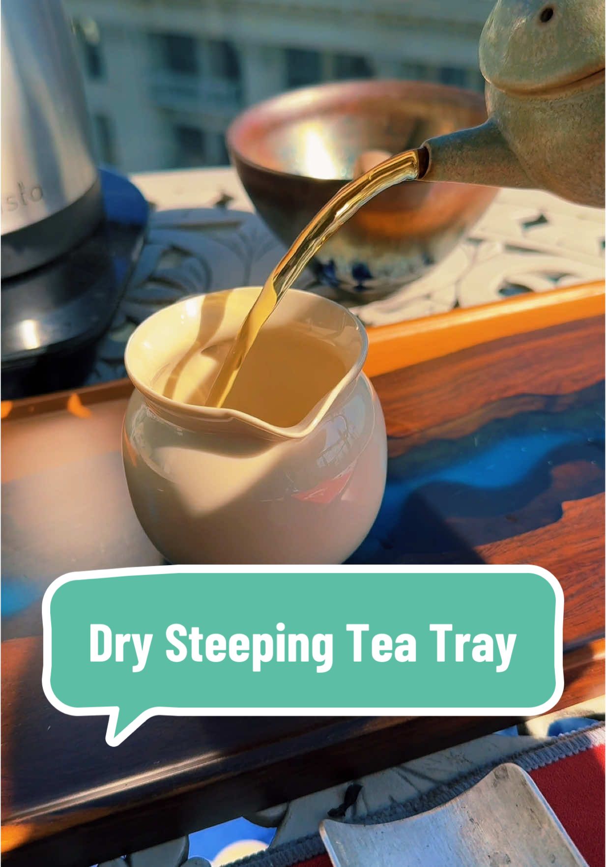 Dry or wet steep - which do you prefer? #tea #gongfutea #gongfucha #jessesteahouse #teapot #wood #resin #woodworking