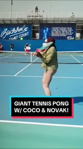 Maybe the biggest Pong “cups” you’ve seen 🤣  #tennis #sports #miamiopen #djokovic #gauff 