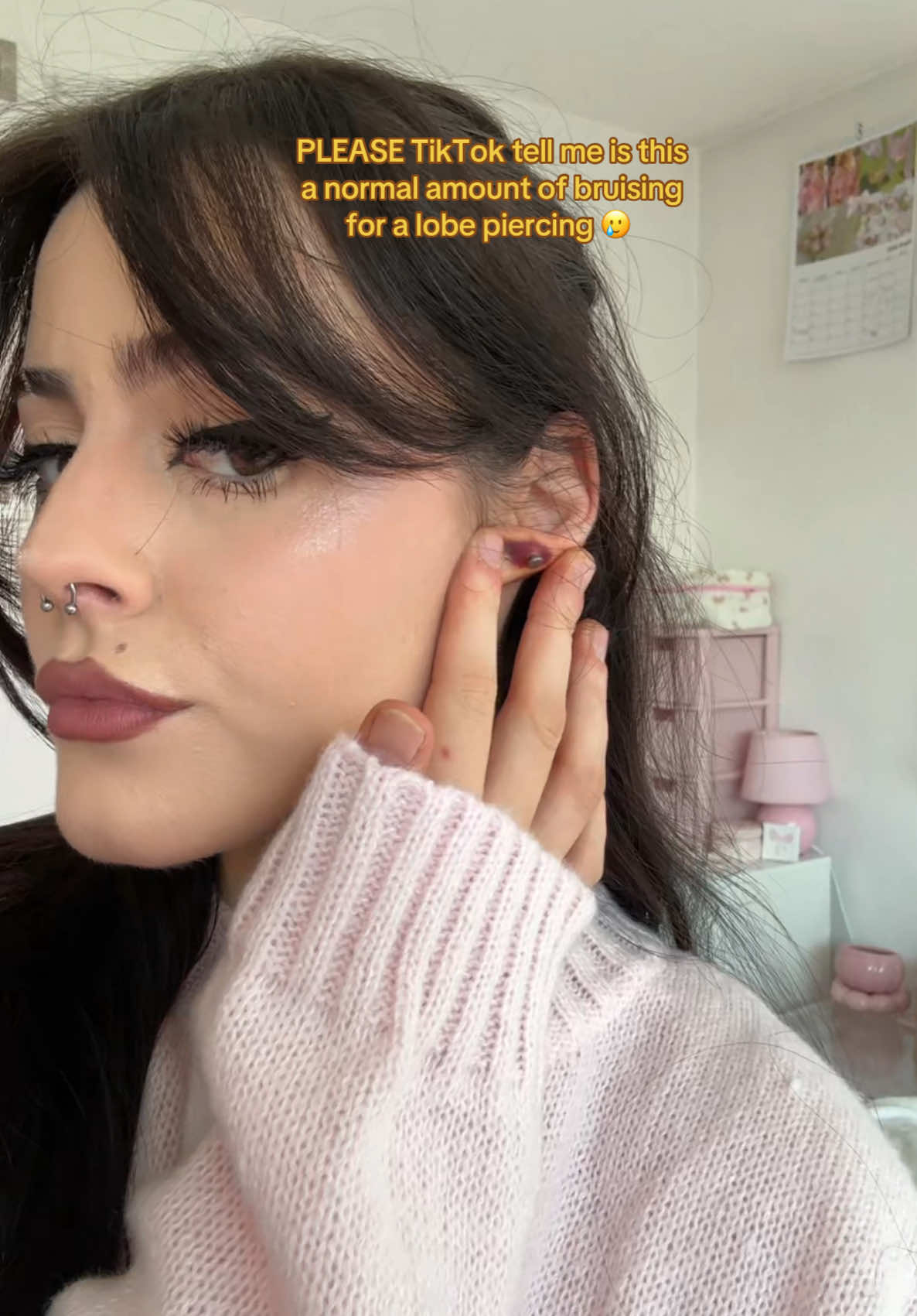 Praying it’s gonna go down🥲 #earpiercing 