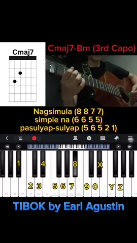 Easy Guitar Chords and Piano Tutorial of Song TIBOK by Earl Agustin 🎸🎹✨   #highlightseveryone #everyoneシ゚ #fypviralシ #everyonefollowers #foryourpage #guitarchords #guitartutorial #acousticguitar #pianotutorial #PerfectPiano #Tibok #EarlAgustin #fyp 