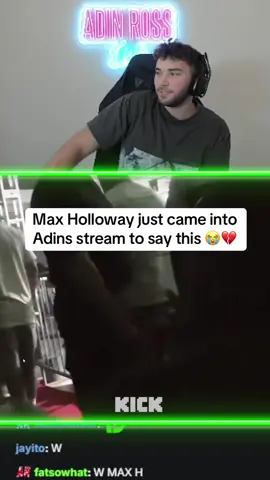 Max Holloway just came into Adins stream to say this 😭💔 #Adin #adinross #brandrisk #boxing  #adinrossclips #fyp #foryou #foryoupage #viral #mma #UFC 