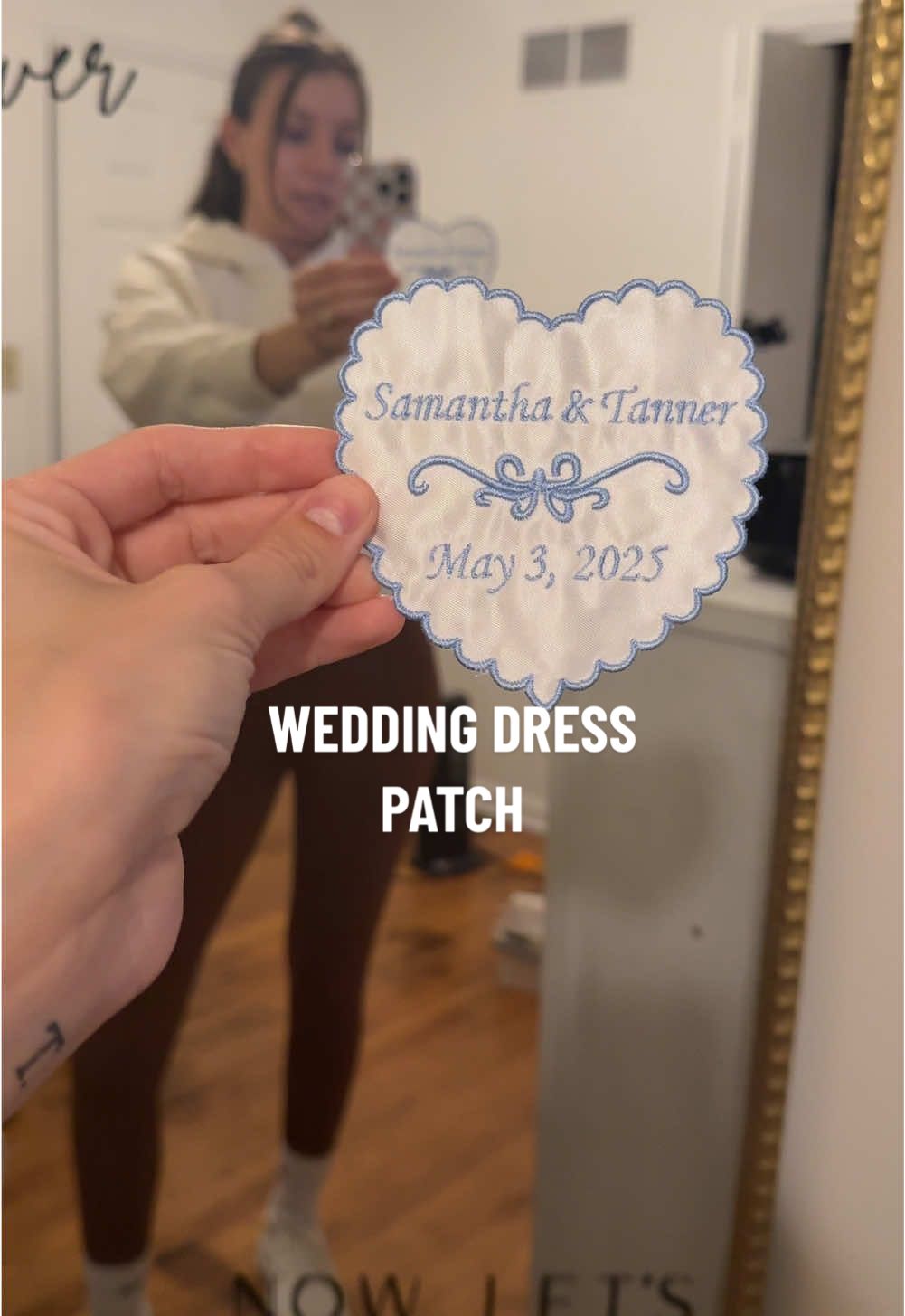 I love love love this🥹🤍 #weddingdresspatch #sewninpatch #embroidery #weddingembroidery #somethingblue #etsyweddingfinds #etsycreators #etsysmallbusiness #sentimentalweddinggift #sentimentalwedding #weddinglittledetails #littledetails #somethingblueideas #weddingdresspatches 