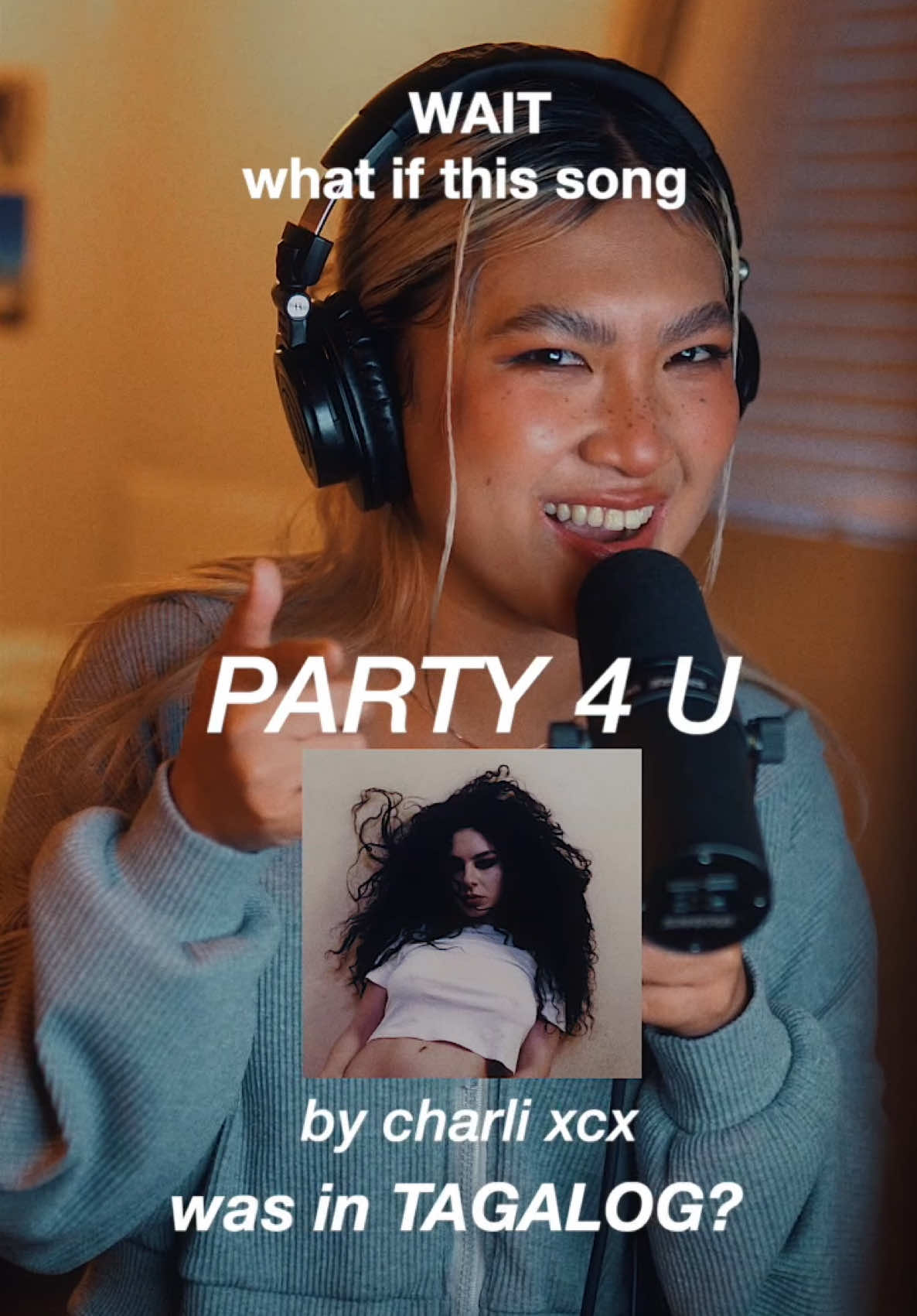 have you ever wondered what party por yu by mareng @charli_xcx would sound like in ✨Tagalog✨?? No? Das ok haha. I think with the cold I caught, I also caught the inability to sing any song in their OG language. So here we are. 🇵🇭 #cover #party4u #charlixcx #singing #filipino #fypシ #viral #pinoytiktok 