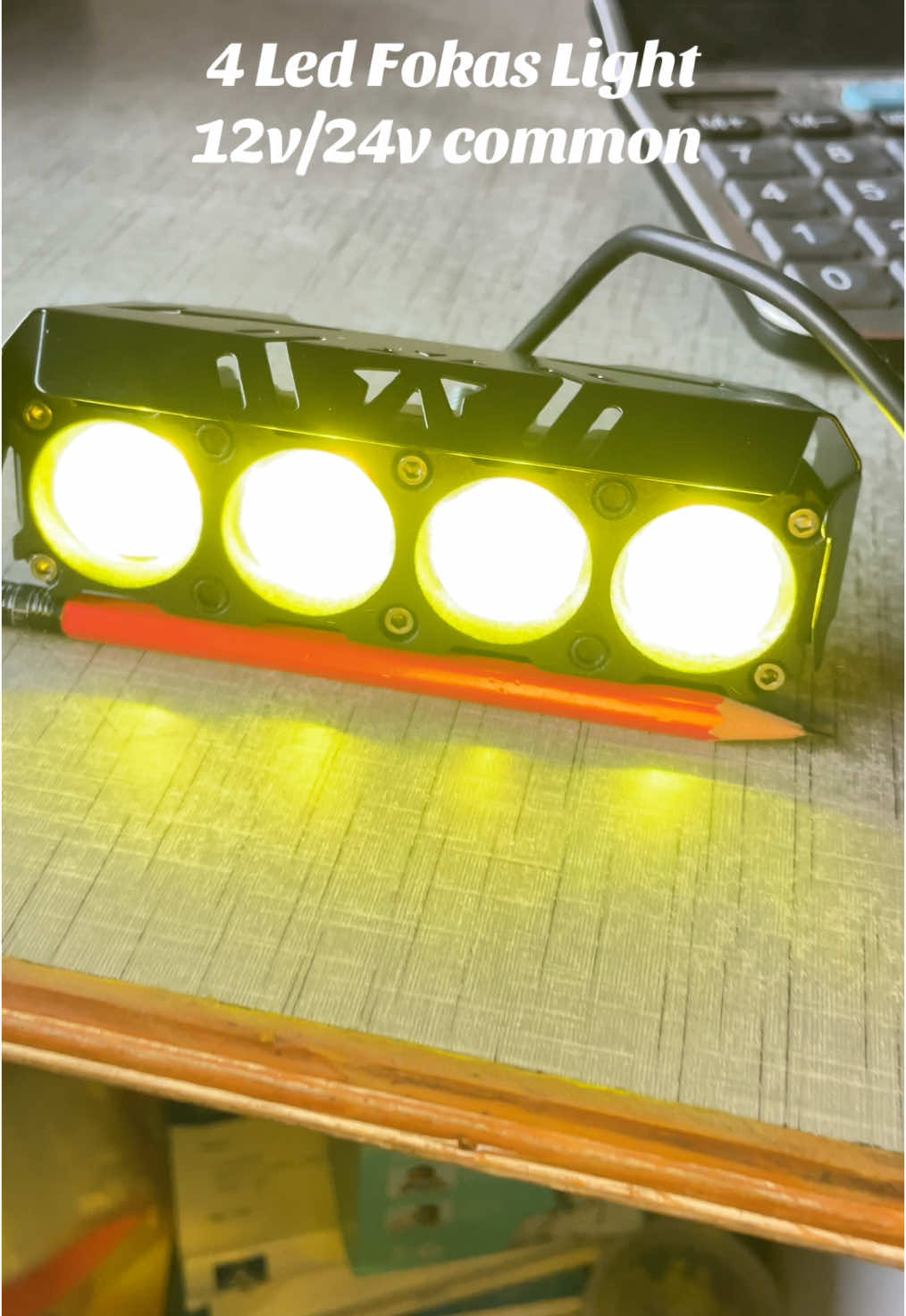 4 led Fokas Light 12volt 24volt common .. Suitable for all Vehicles  #pokhara #autoguru #automotiveparts 