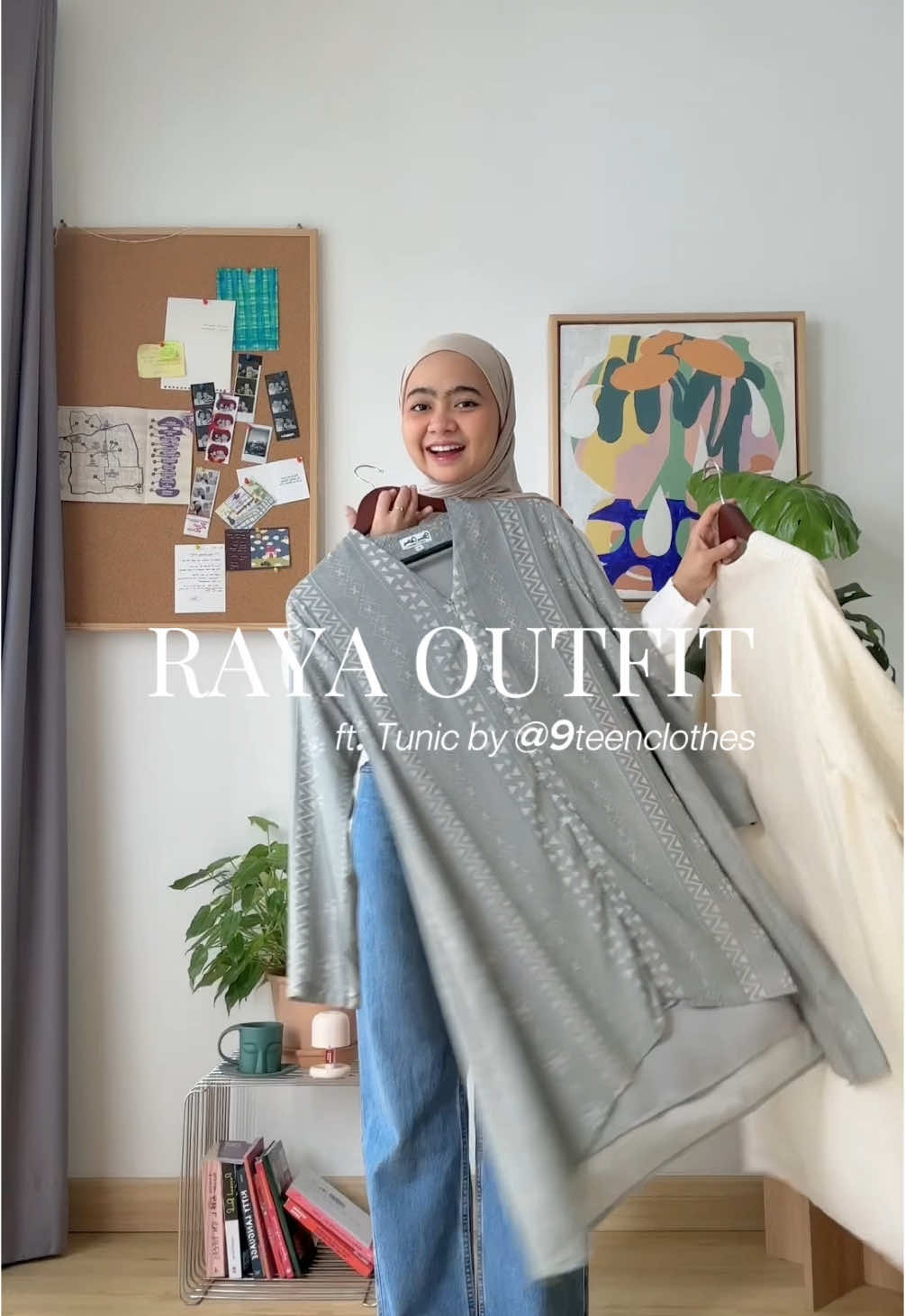1 lagi tunik buat lebaran! Favoritku yang gray☝🏻🤍 @9teenclothes #eid #fyp #raya #rayaset #foryou #hijab #hijabi #outfit #outfitideas #foryoupage #outfitinspo #bajulebaran #styling #rayaoutfit #eidmubarak #fypage #tunik 