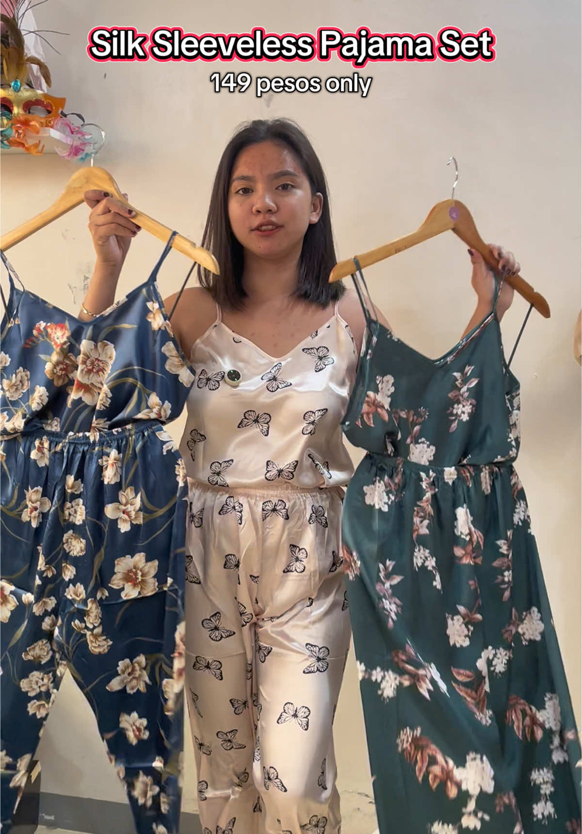 Ang ganda ng pantulog na to mga mi. 😍 #silk #sleepwear #pajama #ternoset 