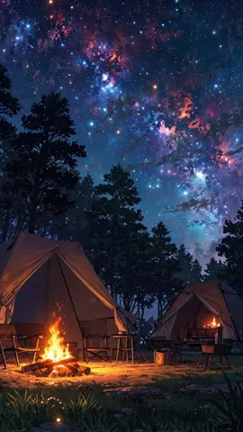 Under starlit skies and crackling campfires, memories are written in constellations... ✨ Would you sit here and talk about life with me? 🌙💬 Drop a 🌌 if this is your kind of peace. #AnimeVibes #Stars #AnimeAesthetic #camping #MilkyWay   #anime #AnimeArt #Scenic   #ChillVibes #PeacefulMoments #animefyp #nightsky   #Dreamscape #AnimeWallpapers #Digitalart #nature #fyp #ai #aiart #4KAnimeWallpaper #Aesthetic