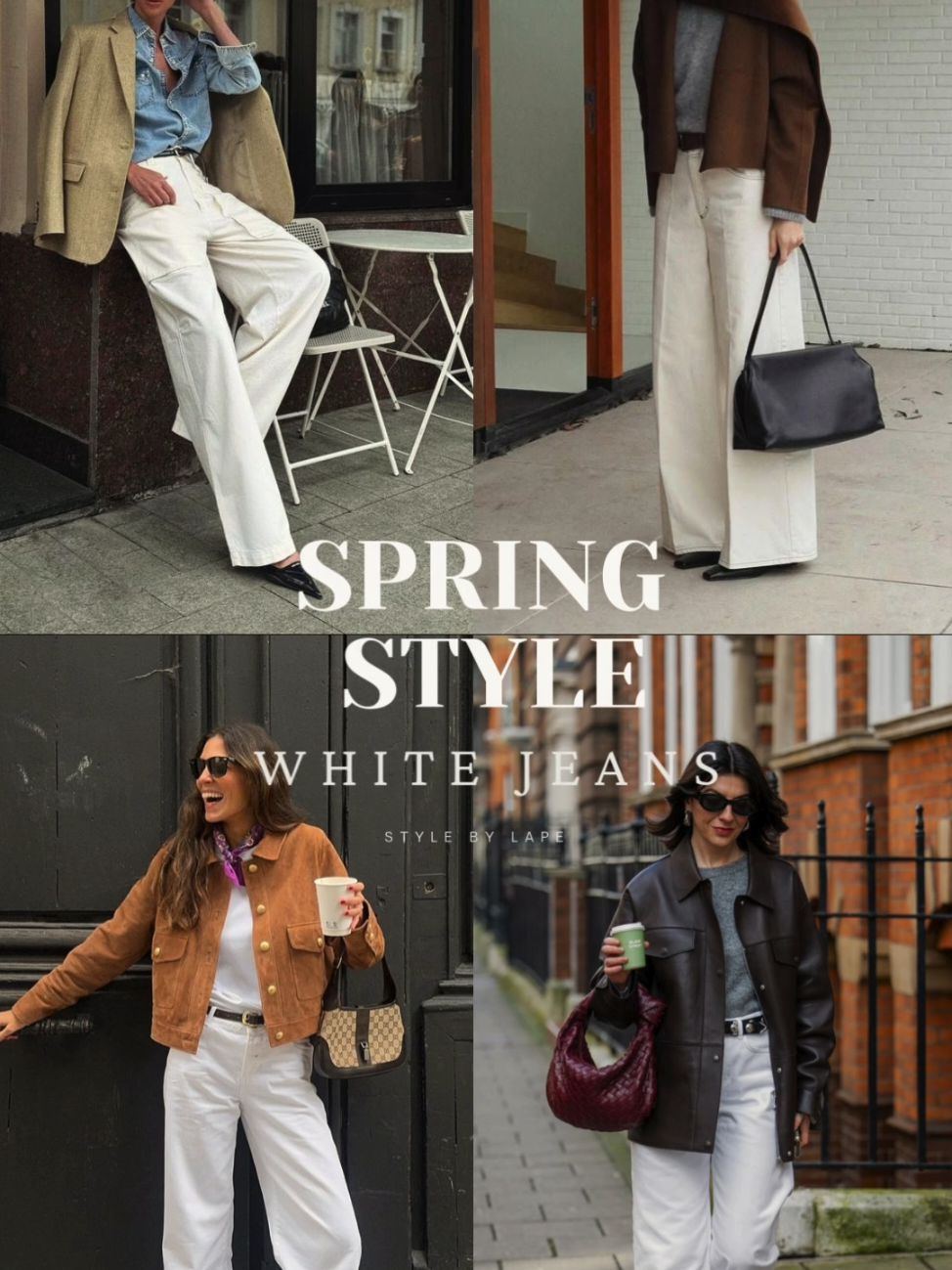 5 Ways to Style White Jeans This Spring White jeans = fresh, clean, and effortlessly stylish! From casual looks to chic combos – here’s how to make the most of them this season. Which outfit would you pick? #springstyle #whitejeans #outfitinspo #OOTD #stylish 
