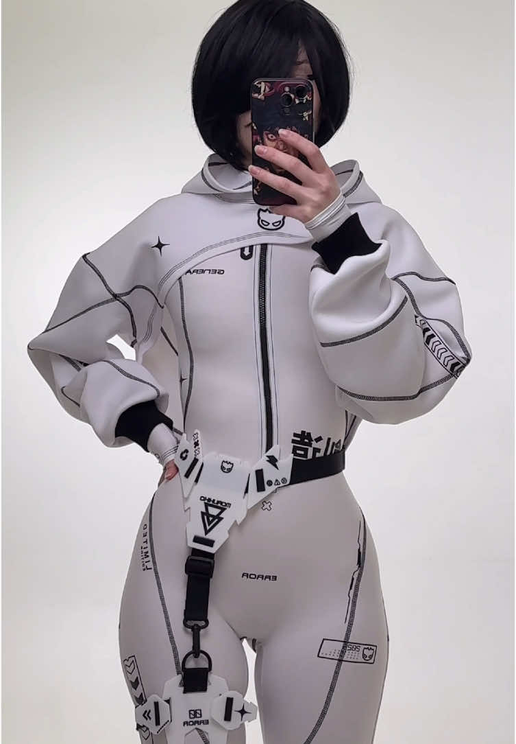 Do you like white color? #CyberSuit #Cyberstyle #Cyberpunk #cosplay #cybervibe #moruhiko #fyp #cyberpunkclothes #cyberpunkaesthetic #suit #cospaygirl