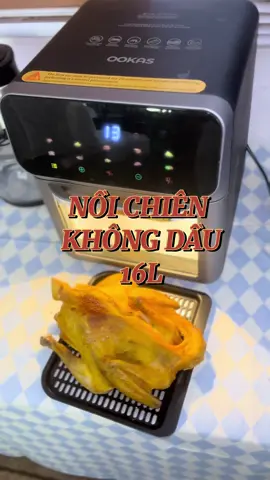 Nồi chiên không dầu OOKAS 16L chiên được cả con gà, tỏa nhiệt đều, tiết kiệm thời gian nữa nhe 🥰 #ookas #noichienkhongdau #noichienkhongdauookas #noichienkhongdau16l #noichienkhongdauconga 
