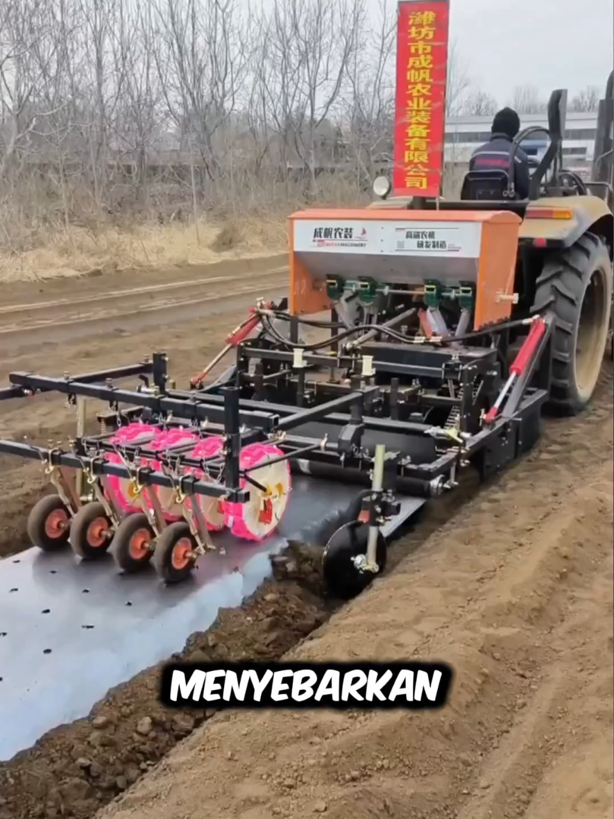 Mesin Canggih Peletak Plastik Mulsa Pertanian 🚜🌾 #shorts #education 
