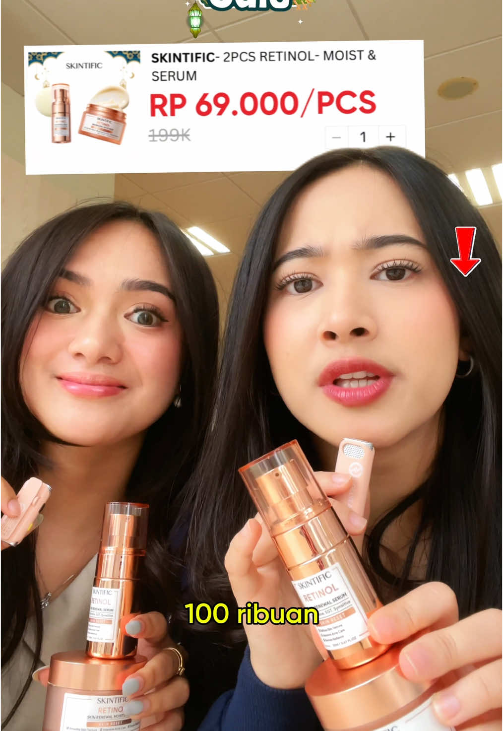🌻 PAYDAY SALE ✨ Mau kulit glowing dan mulus? Coba pakai Retinol Duo deh~ Yuk checkout di TikTok Live sekarang! #skintific #retinolduo #jerawat #meredakanjerawat #retinol #goldserum #goldmoisturizer #paydaysale #diskonskintific
