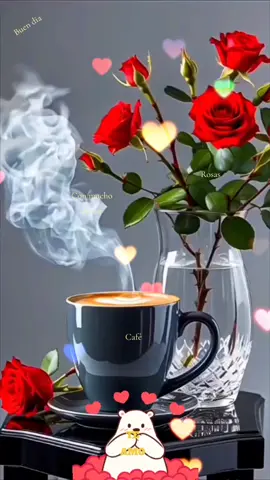 #Hola #preciosa #buen dia# con un café #flores #con mucho amor #para ti #❤️❤️❤️#viral 