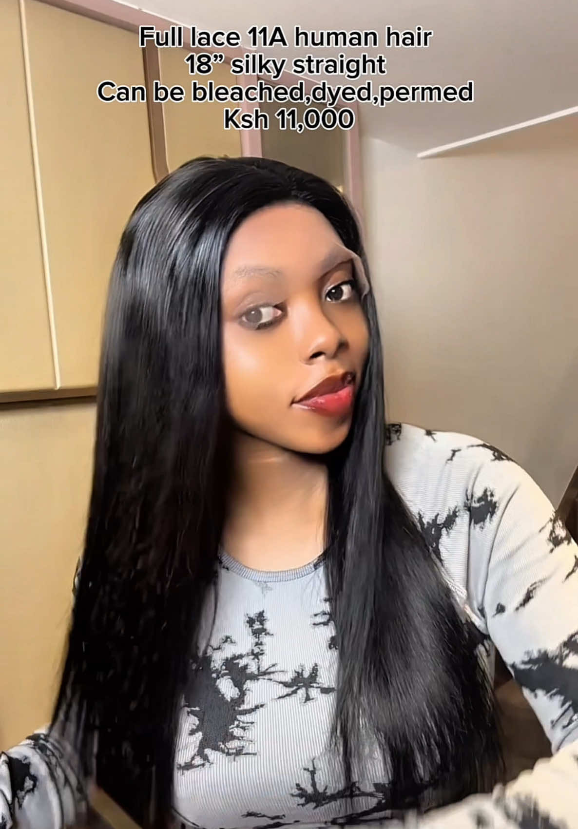 The beauty of a full lace wig is that it is multipurpose . You can use it as a 360,13by6 or 13by4 . Our full lace human hair units  are made of light ,natural brown laces that can blend with any skin tone  🌸This is only available in lengths 18” 🌸Only available in black natural color  🌸Hair can be tonged ,curled and straightened  🌸This is a lightweight unit ,140 grams  🌸Can be dyed ,bleached and permed #fyp #humanhair #happyclients #remywigs #SmallBusiness #smallbusinesskenya #blowthisup #trendingnow #humanhairwigs #SmallBusiness #blowthisupforme #azziad 