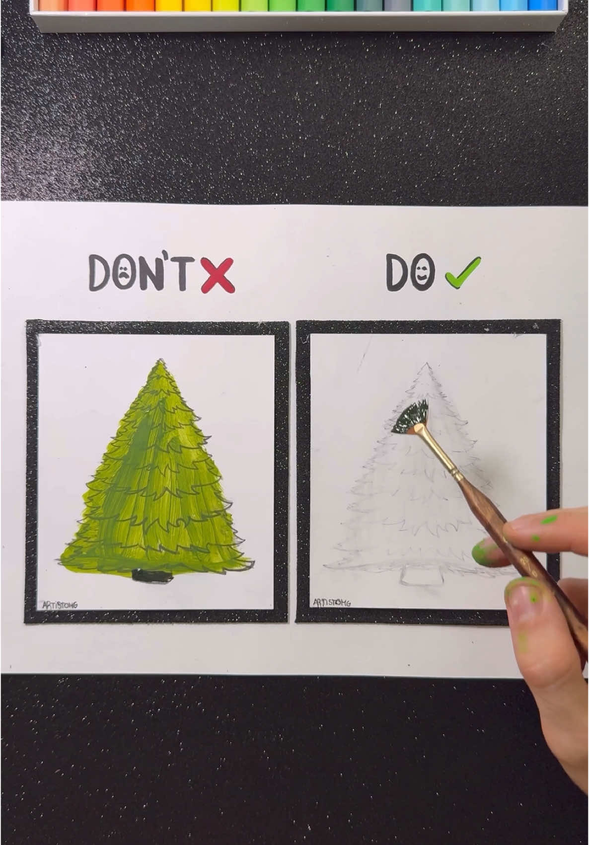 How to Paint a Realistic Tree with Acrylics! 🌲✨🤩 || Easy Art! 🎨 #art #painting #LearnOnTikTok 