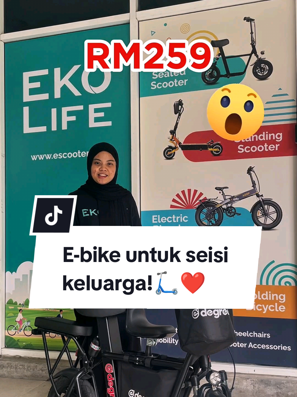 E-Degree FS1 Family Package termasuk: 1. Rack 2. Cushion Seat 3. Foot Rest 4. Kids Handle Bar 5. Signal Light Lebih selamat, lebih selesa dengan Family Package. Semua hanya RM259!🤩 Dapatkan segera di Ekolife😊  #ekolifemalaysia #electricbike #ebike #fyp #ekolife #ecobike #foryoupage 