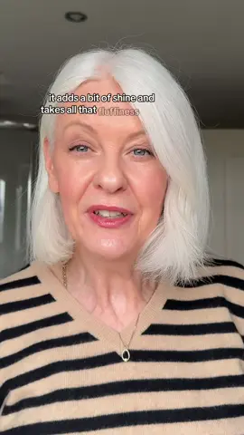 How I control dry  flyaways and adding shine shine to my silver white hair.  #over50 #hair #silverhair 