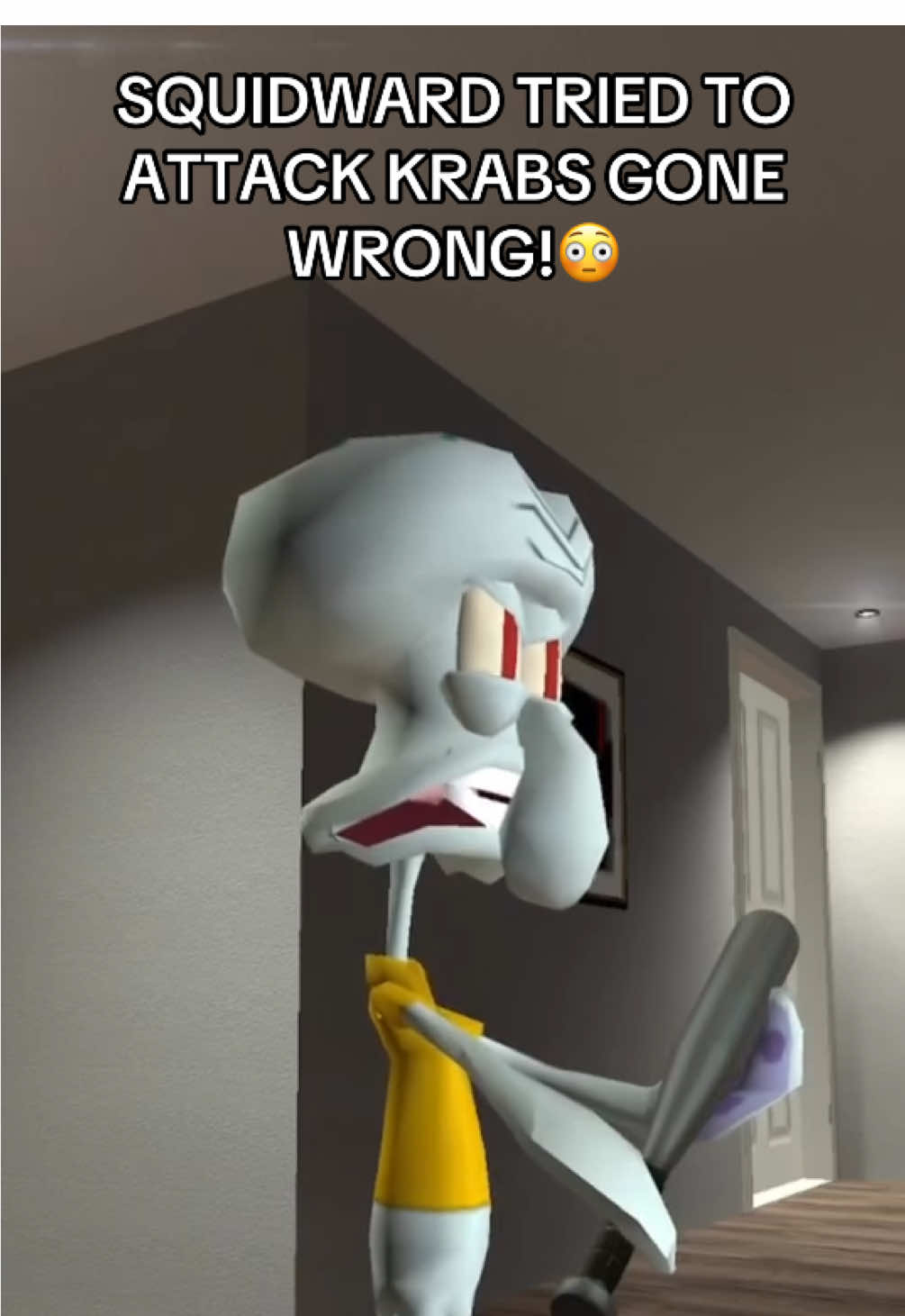 SQUIDWARD DID NOT SEE THAT ONE COMING! #fyp #funny #horror #tal_on #krustykrab #spongebob #squidward #mrkrabs 
