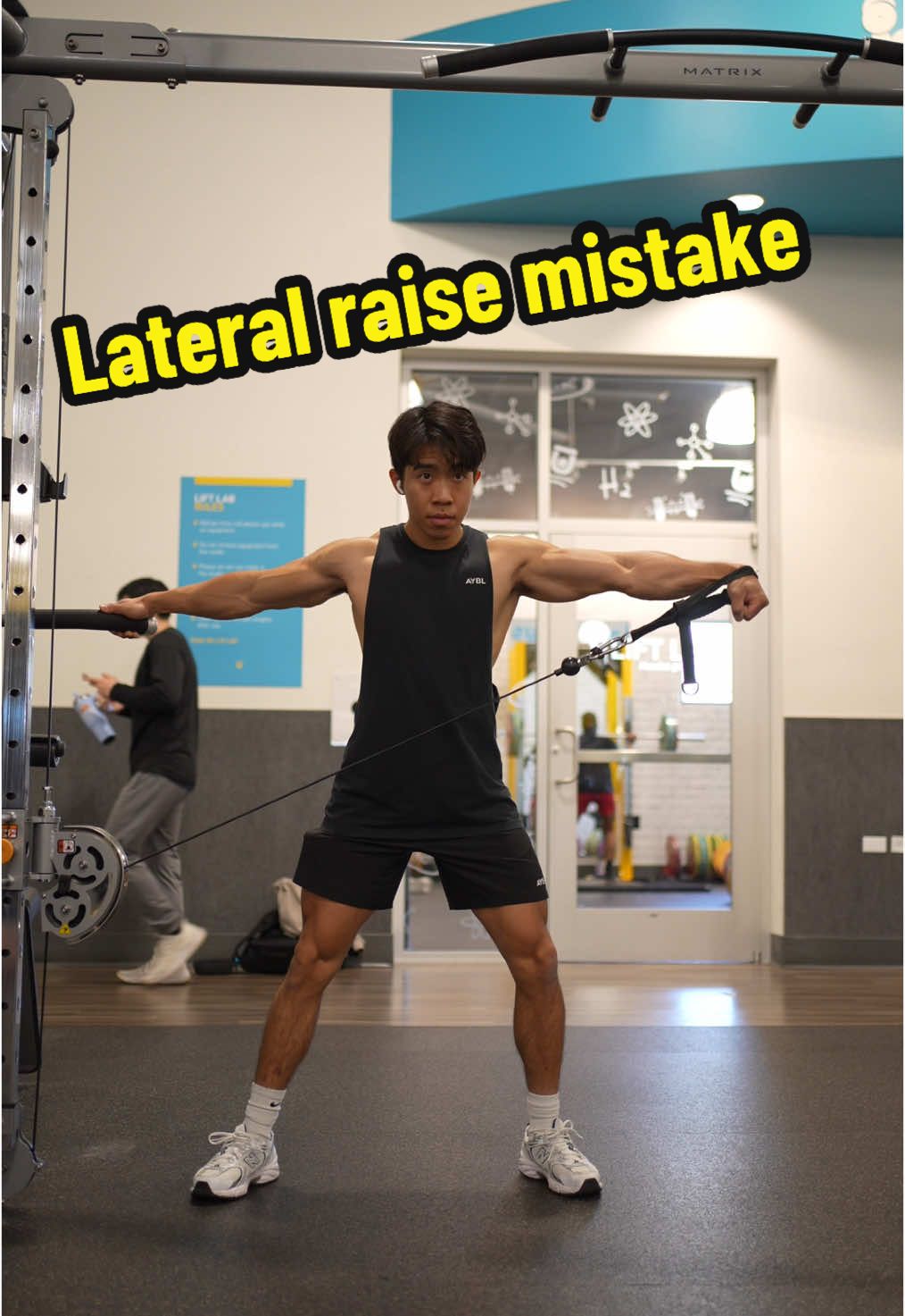 Here’s one of the biggest mistakes I see on cable lateral raises that’s can easily be mitigated. Fixing this issue will allow you to get a better range of motion on the movement and thus, will likely yield to some better hypertrophy outcomes #fyp #Fitness #gym #bodybuilding #TikTokTaughtMe 