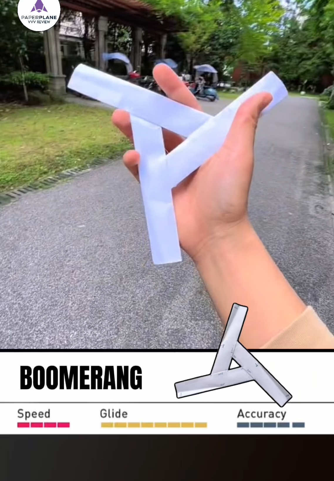 How to make BOOMERANG with paper EASY - Super BOOMERANG made of paper #vvvreview #papercrafts #origami #DIY #boomerang 
