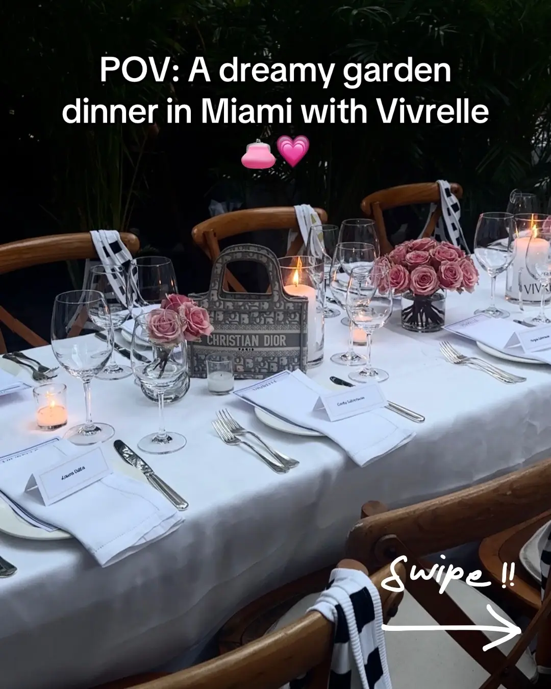 POV: A garden dinner, espresso martinis on repeat, the dreamiest bags to take home, and the best Miami girls. That’s a wrap on our magical night with Vivrelle! Comment which city we need to activate in next! 👛💗 @Silvs @Priscila Ghouzi #vivrelle #miami #brandactivation #dinnerparty #gardenparty #brandtrip #miaminightout #casatua 