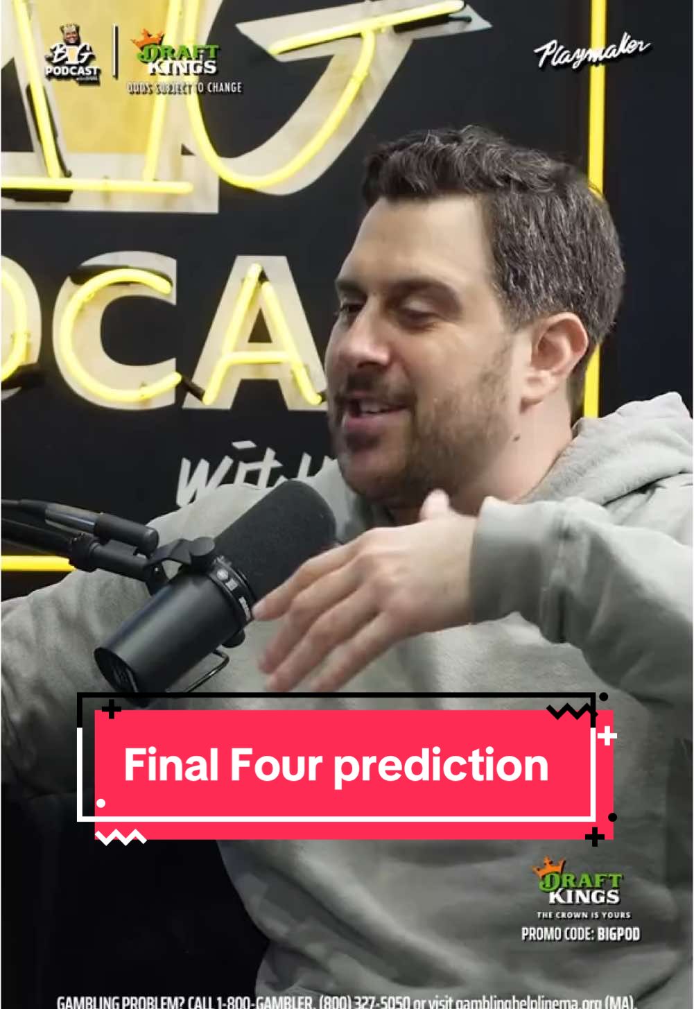 Shaq shares who he sees making the Final Four… Who do you have making it in your bracket? Make sure to check out Shaq's giveaway with @DraftKings Sportsbook where you could win $200 in Bonus Bets! #MarchMadness #ncaabasketball #duke #florida #gonzaga #auburn 