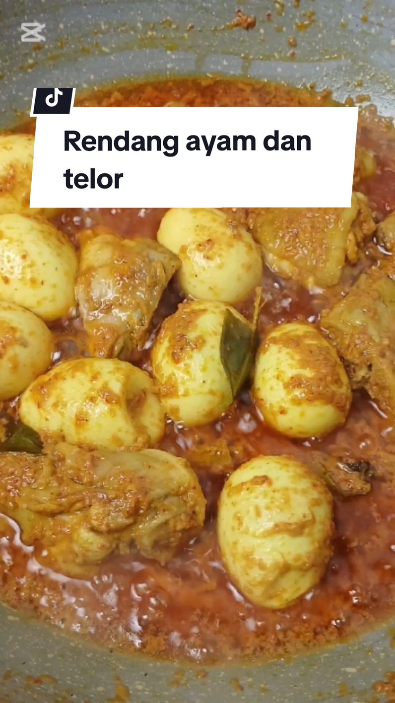 Rendang ayam dan telor,resep menu lebaran simpel dan sederhana