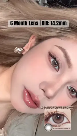 ពណ៌ត្នោត មានរង្វង់ 🤎 L02-Moonlight Brown DIA: 14.2mm | Haft Year Lens ✅មានកម្រឹតដឺក្រេសម្រាប់ជ្រើសរើស#lens #contactlens #beautymakeup #accessories #លេនភ្នែក #colorcontactlens #prescriptionlens