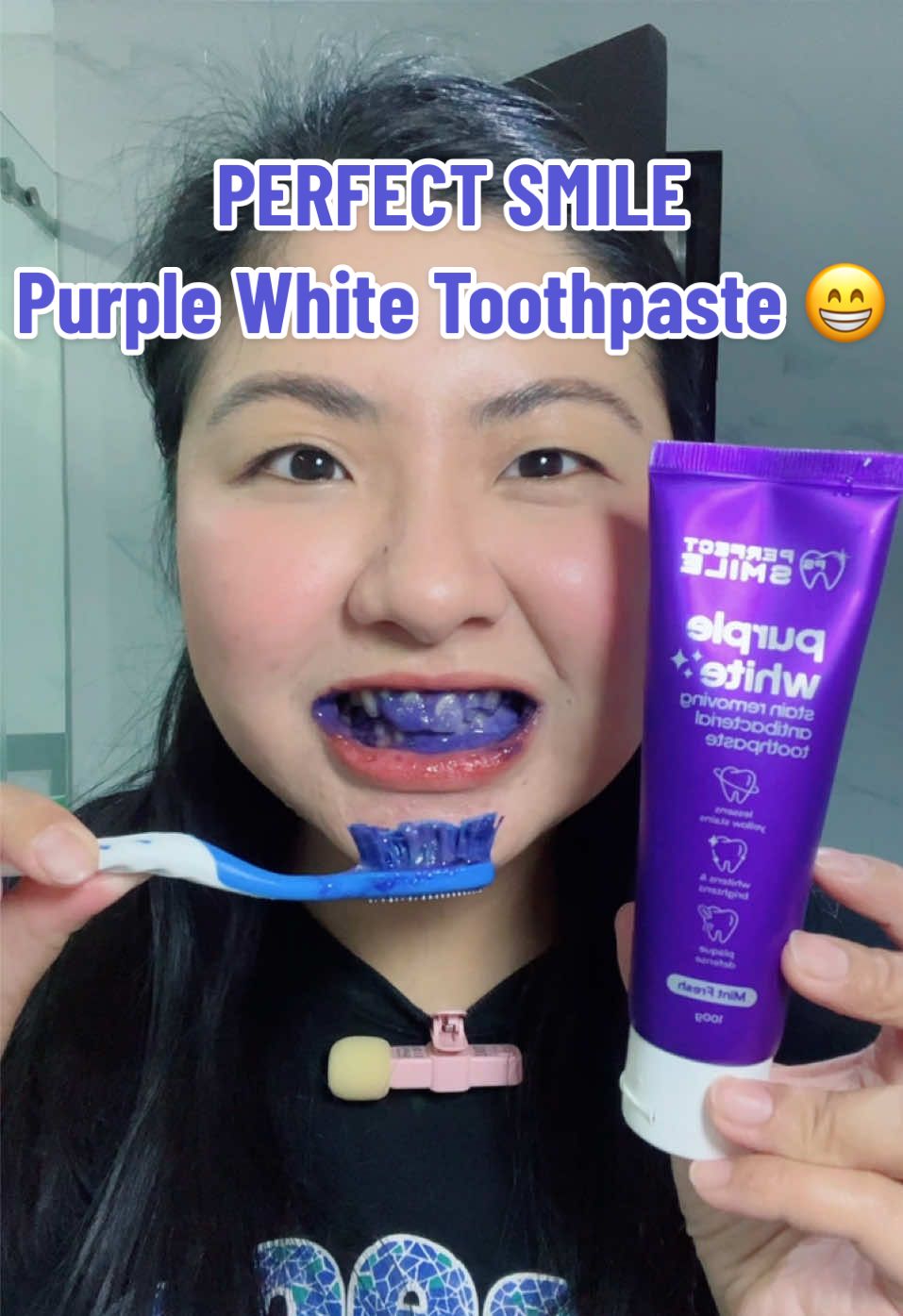 Perfect Smile Purple White Toothpaste. For coffee and tea lovers! Fights yellow stains! 😍 @Perfect Smile Philippines @Luxe Organix Philippines #perfectsmile #perfectsmileph #purpletoothpaste #fyp #oralcare 😁
