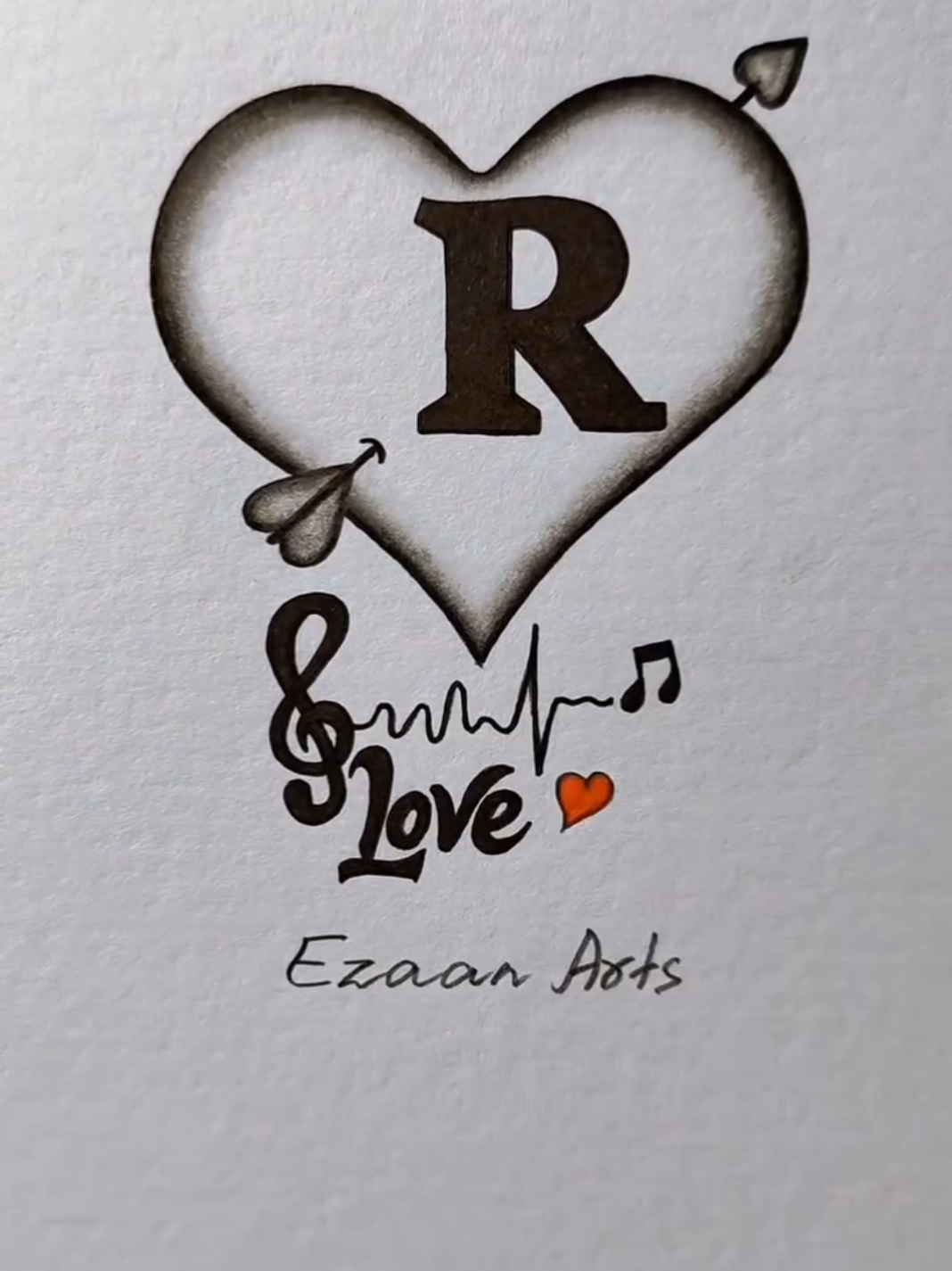 Replying to @yisak.minisha2 R love ❤️ #viral #letterdrawing #ezaanarts #sketch #stickers💖💖💖 