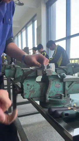 Today's task of hand sawing is to make a Tetris block. #Sawing #Fitter #Metalworking #Toolmaking #AssemblyWork #MechanicalRepair #IndustrialMechanic #WeldingSkills #PrecisionMachining #CNCTechnology #SheetMetalWork #DieFitter #MachineShop #MetalFabrication #MechanicalEngineering 