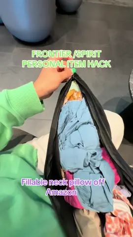 I stuffed this with about 5 outfits Lol I refuse to pay for a carry on #frontierairlines #personalitemspirit #personalitemfrontier #personalitemhack #spiritairlines 
