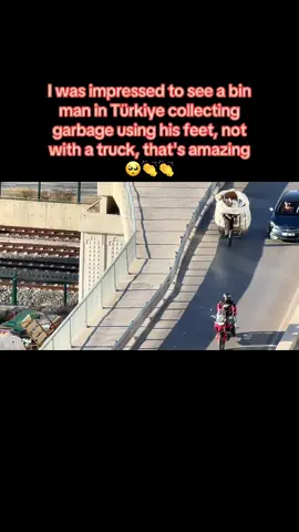 I was impressed to see in the distance a man pulling a garbage cart very fast & suddenly I wanted to make a video of what he did very bravely without fear that the garbage cart behind him would hurt him @colinhill1986 #garbageman #brave #turkish #istanbul #fyp 