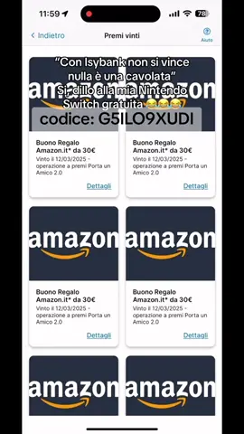 BUONO AMAZON 30€ GRATIS GRAZIE A ISYBANK  CODICE AMICO: G5ILO9XUDI per info in dm #Stitch #viralvideotiktok #tutorial #prodottiamazon #codicesconto #isybankmusicplace #isybankintesasanpaolo #isybankreclami #isybank30 #giftcards #foryoupage #foruyou #forupage #amazonmusthaves #gratis #lake #iphone16 #iphone #buoniregalo #amazon 