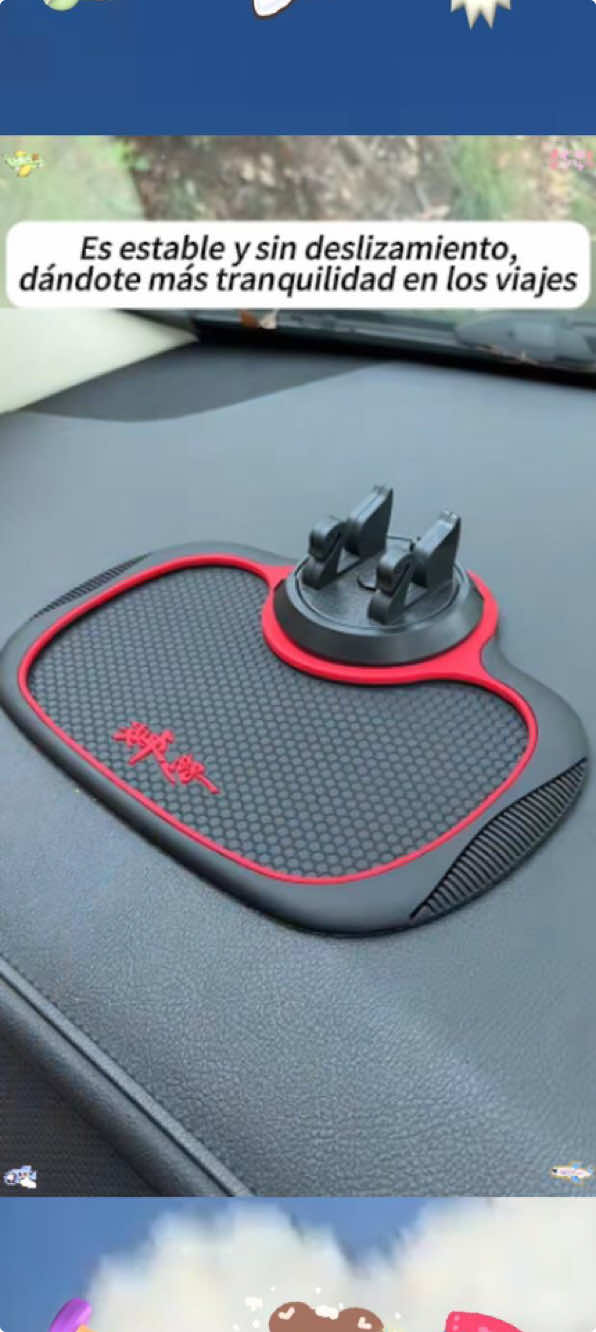 Este soporte para teléfono móvil con tapete antideslizante multifuncional es muy práctico. Puedes colocar el teléfono vertical u horizontalmente, poner objetos sobre el tapete antideslizante y tiene una placa de número de estacionamiento integrada. #doublesidedtape #homedecor #DIY #rentalproperty #renterfriendly #carpettape #paintedwall #tapeforwall #dormroom #dormroomdecor #TikTokShop  