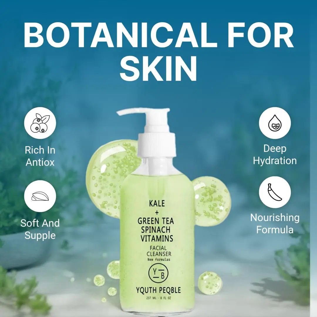 Botanical ingredients like kale are rich in antioxidants and vitamins, promoting hydration and skin health. 🌿✨ These natural elements help cleanse without stripping moisture, ensuring a soft, balanced complexion. . . Check Here - https://rebelssoulcosmetics.com/products/kale-moisturizing-cleanser-is-gentle-and-suitable-for-all-skin-types