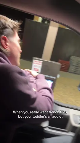Dont worry we got her chicken nuggets to distract her😭 also y cant this man spell fries